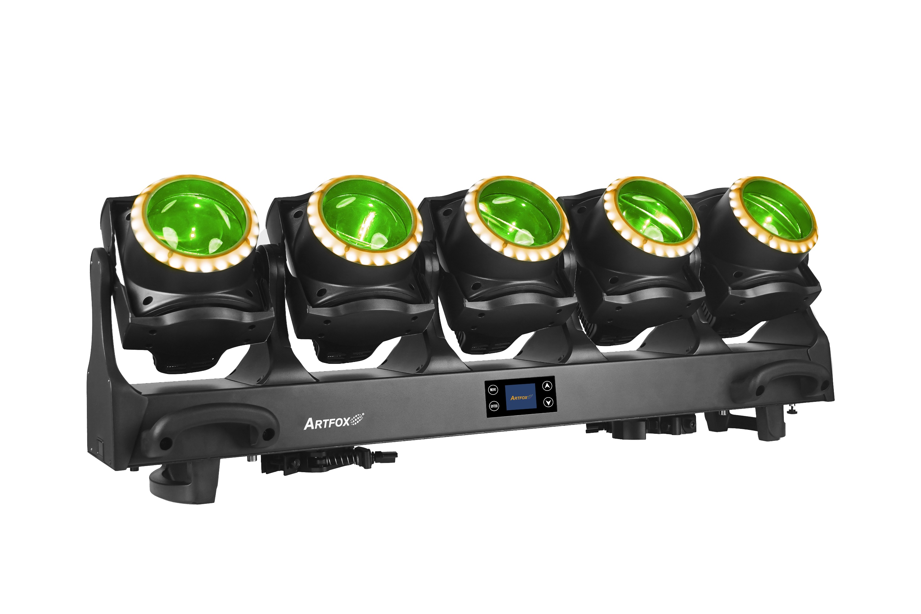 LED Moving Head:5x120w RGBL LEDs, Beam Wash 2-in-1, LED Ring, IP65